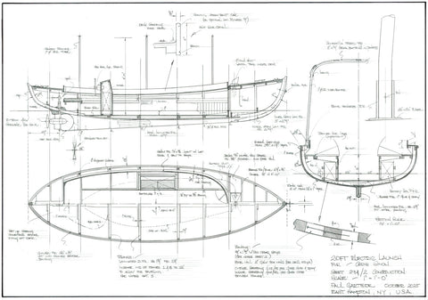 20 ft Electric Launch Design #294