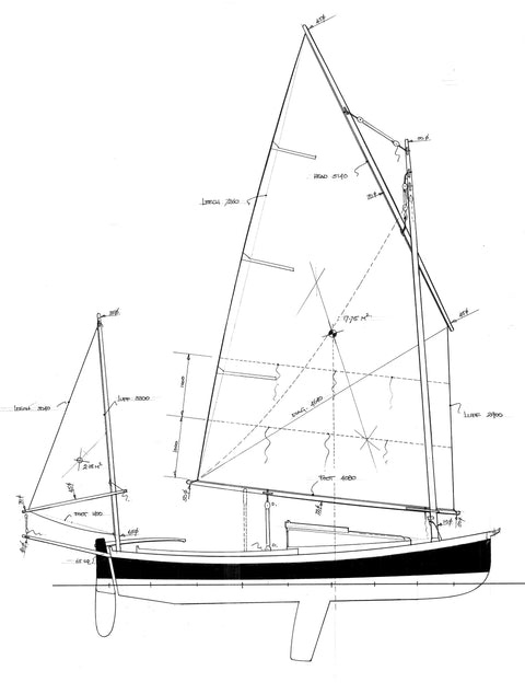 6 m Centreboard Lugger, Design #166