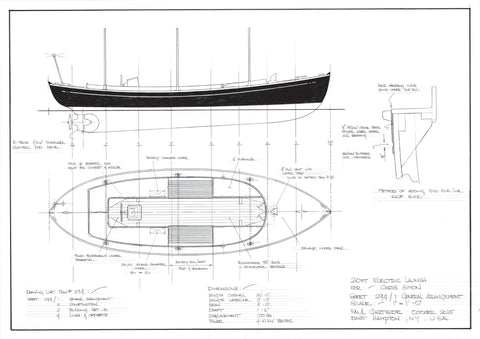 20 ft Electric Launch Design #294