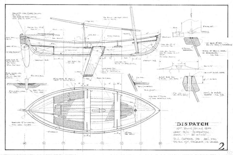 14ft Double Ended Rowing/Sailing Skiff Dispatch, Design #096