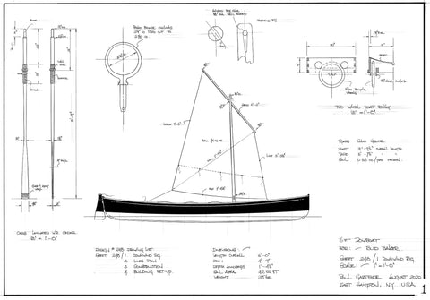 16ft double ended rowing skiff Design #242