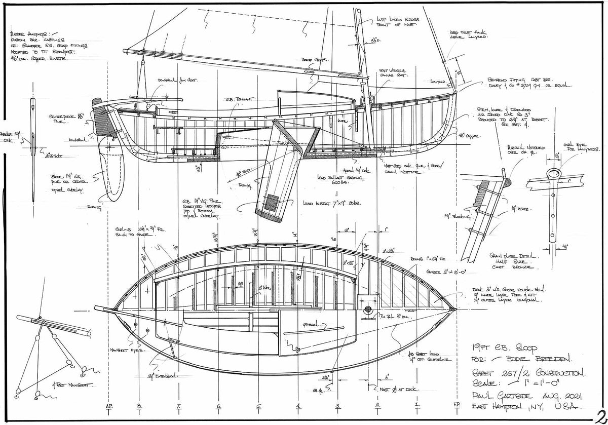 19ft Double Ended CB sloop, Design #257 – Gartside Boats