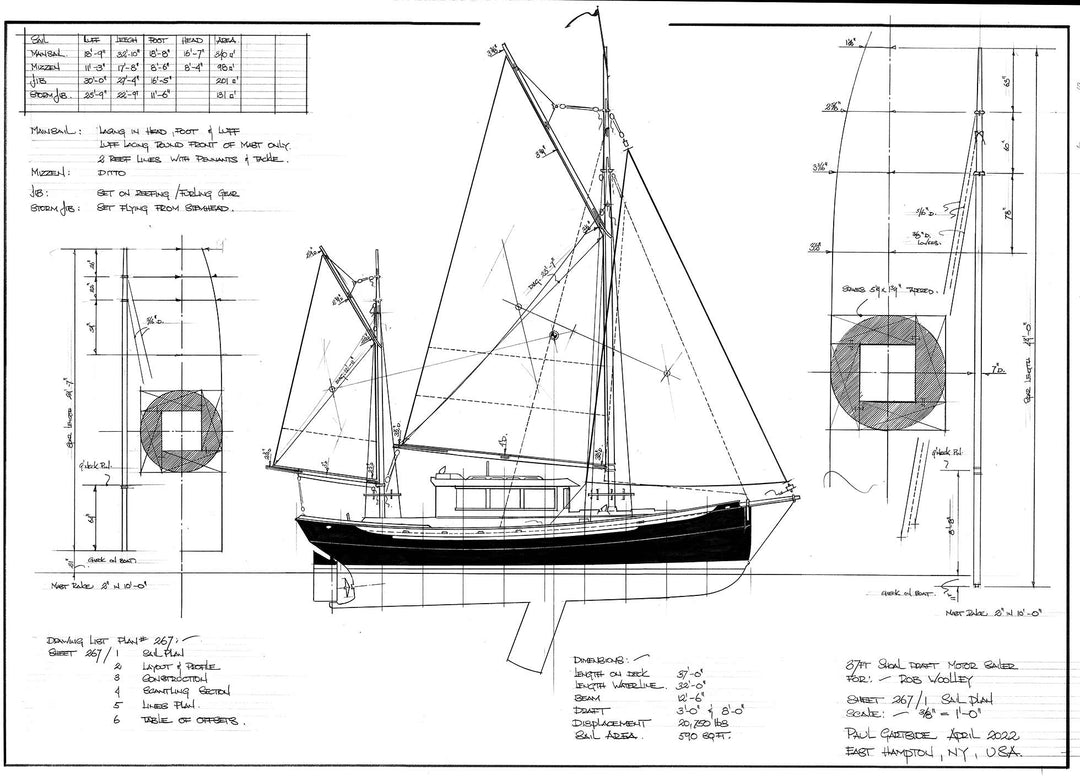 37ft Shoal Draft Motor Sailer, Design #267 – Gartside Boats