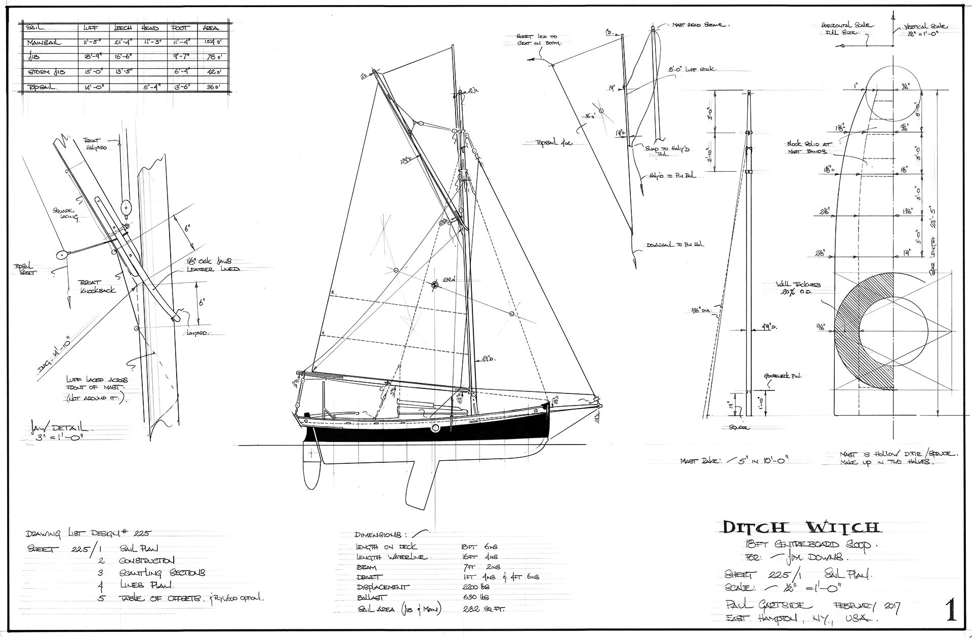 18FT Centreboard Sloop, Design #225 – Gartside Boats