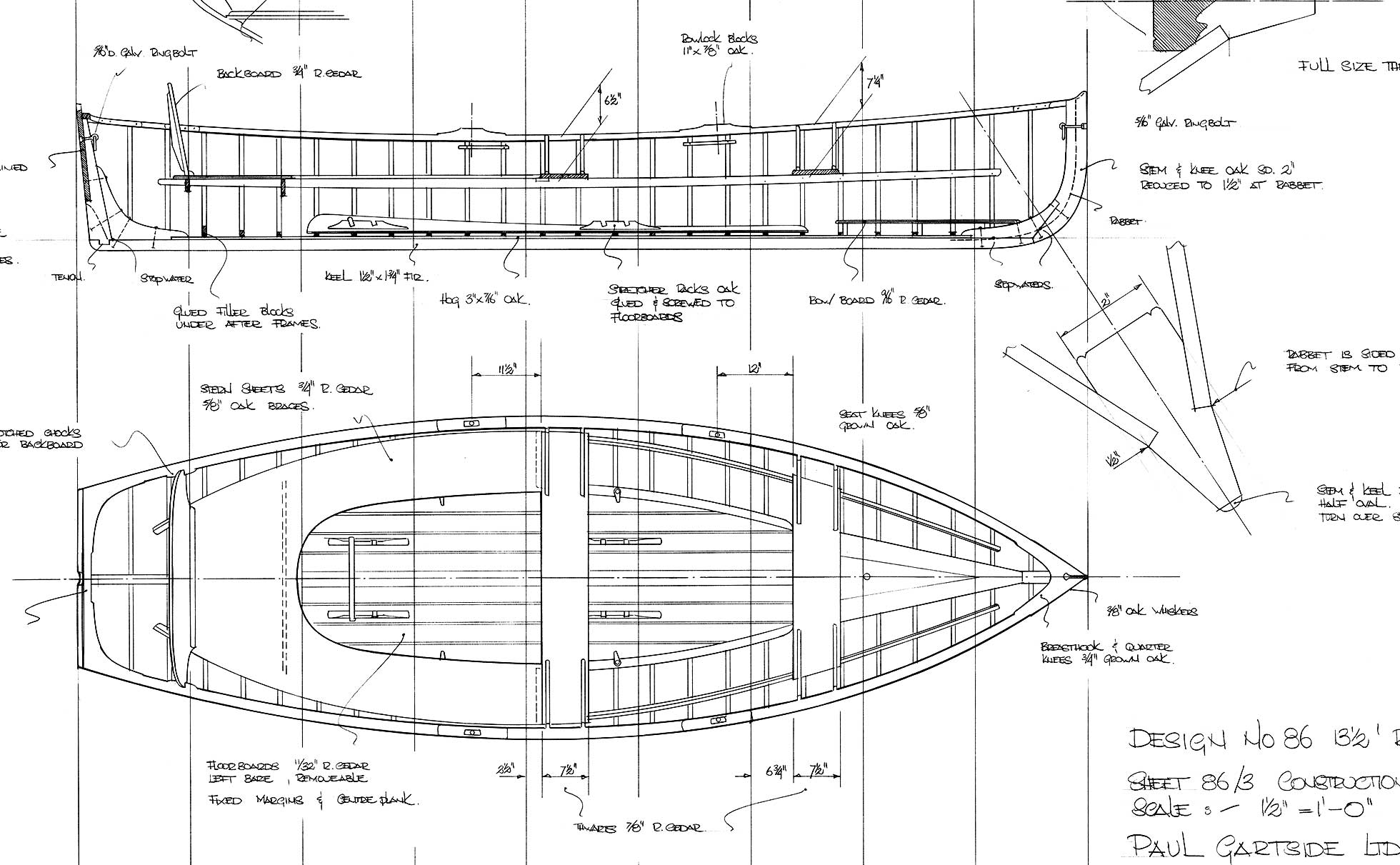 Clinker Rowboat 13 ft 6 In Clinker Rowboat, Design #86 – Gartside Boats