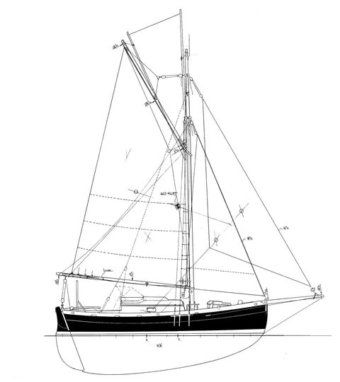 24 ft Gaff Cutter, Design #98