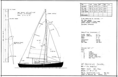 27 ft Cruising Canoe, Design #102