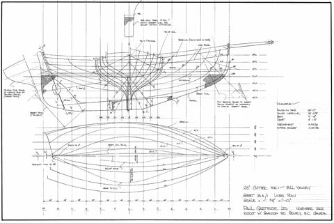 26 ft Gaff Cutter, Design #116a