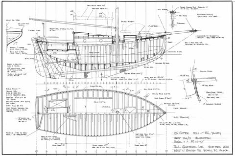 26 ft Gaff Cutter, Design #116a