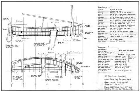 12 ft Clinker Dinghy, Design #130