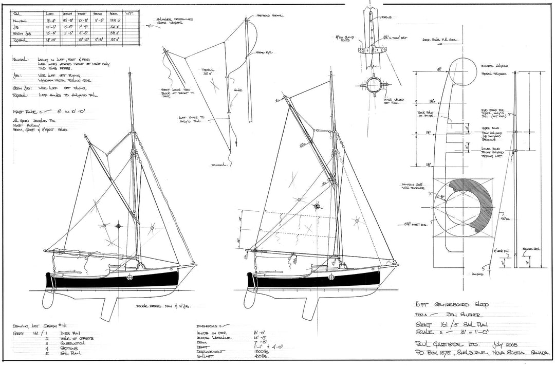 16 ft Centreboard Sloop, Design #161 – Gartside Boats
