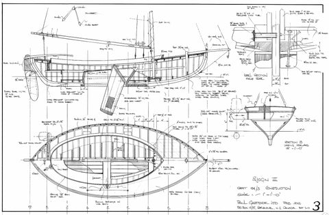 19FT Half Decked, Double-Ended Sloop Sjogin III Design #184