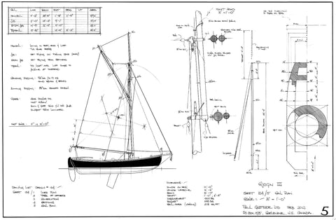 19FT Half Decked, Double-Ended Sloop Sjogin III Design #184