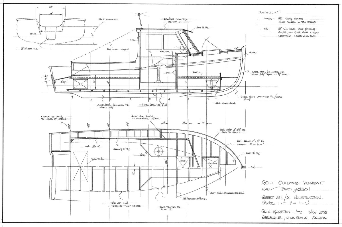 Runabout Layout 20ft Outboard Runabout, Design #214 – Gartside Boats