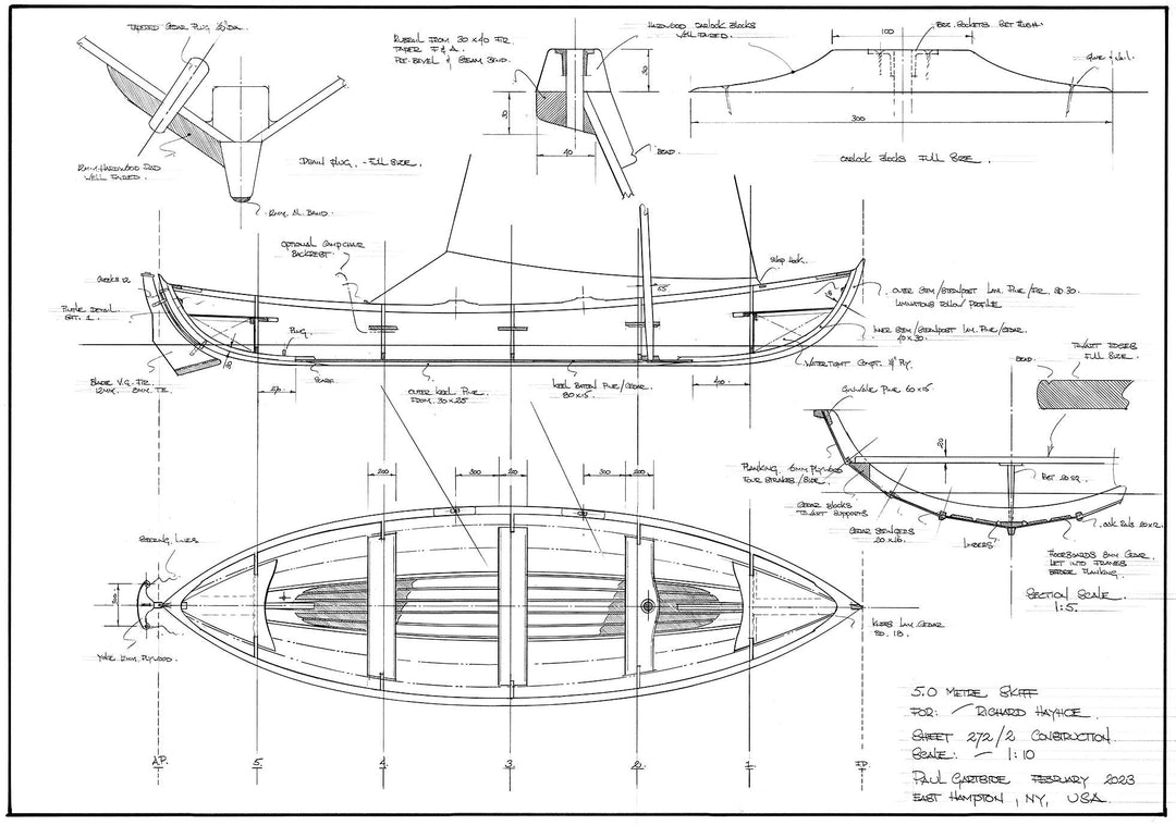 5.0 and 5.5 Metre Scandinavian Rowing Skiffs. Designs #272 and #272A ...