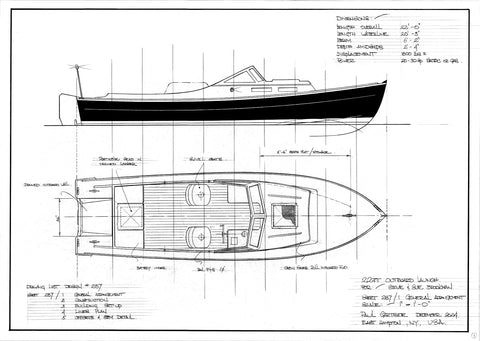 22 ft Electric Launch Design #287