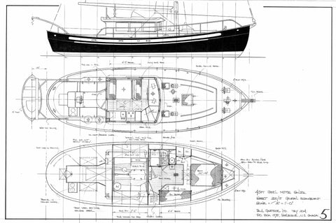 43ft Steel Motor Sailer Design #200