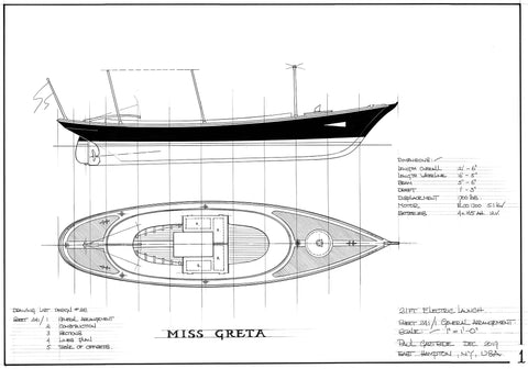 21ft Electric Launch, Design #241