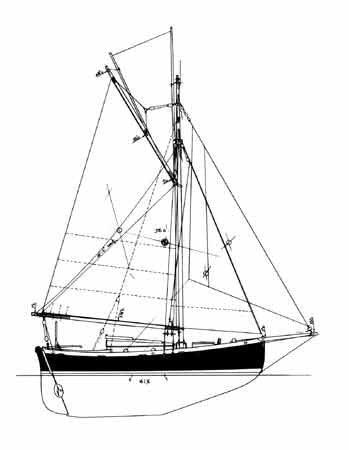 26 ft Gaff Cutter, Design #116a