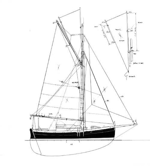 24 ft Gaff Cutter, Design #98