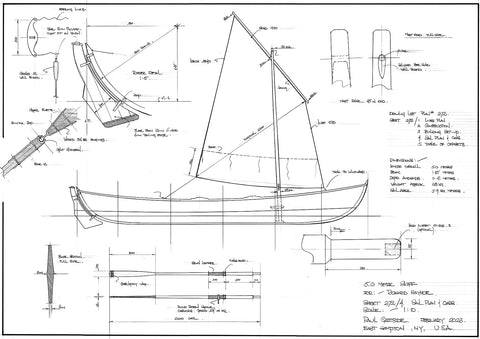 5.0 and 5.5 Metre Scandinavian Rowing Skiffs.  Designs #272 and #272A