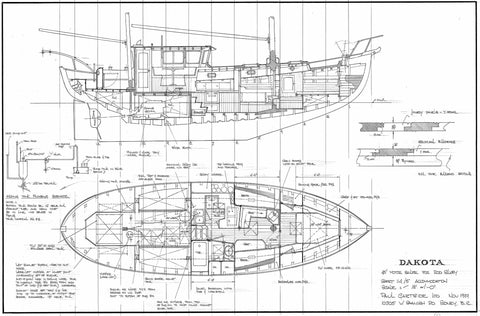 45 ft Gaff-Rigged Motor Sailer "Dakota", Design #114